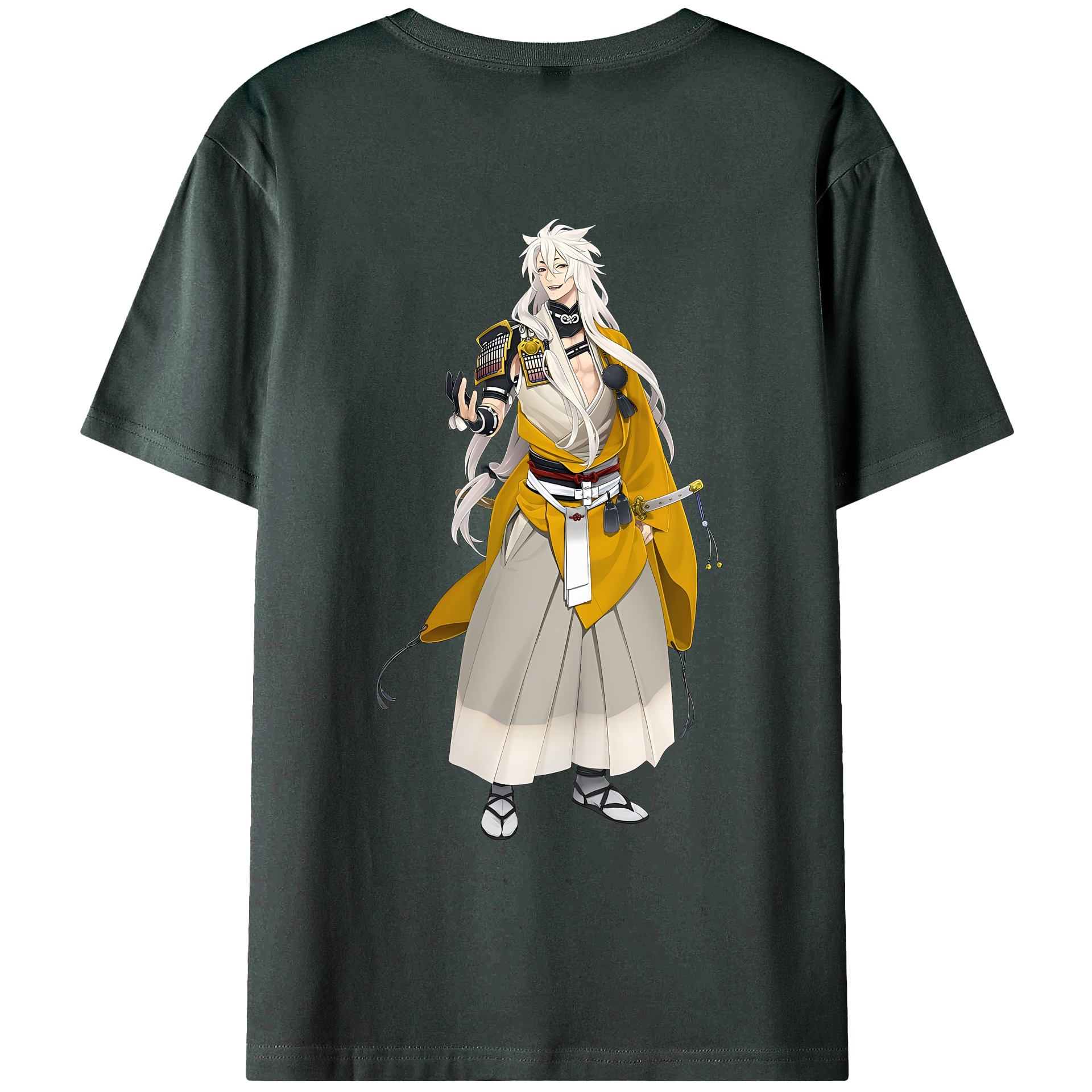 （画像用） 刀剣乱舞 Touken Ranbu 綿100％ メンズ半袖Tシャツ（バックプリント） 通気性